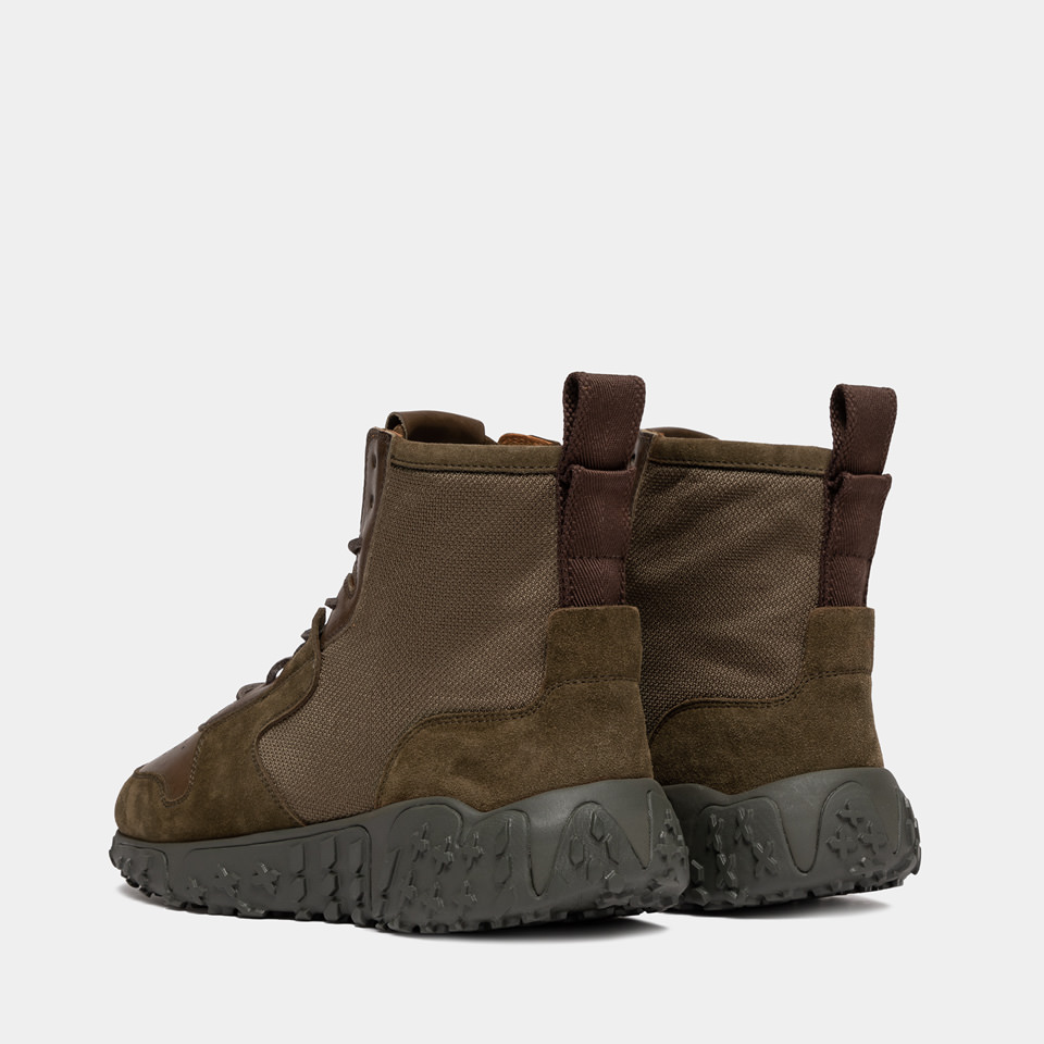 BUTTERO: SNEAKERS VINCI X MID IN PELLE E NYLON MILITARE