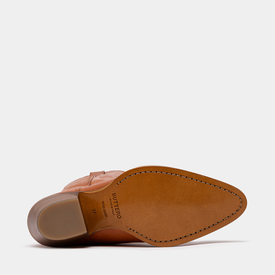 BUTTERO: ANNIE BOOTS IN NATURAL LEATHER COLOR HONEY