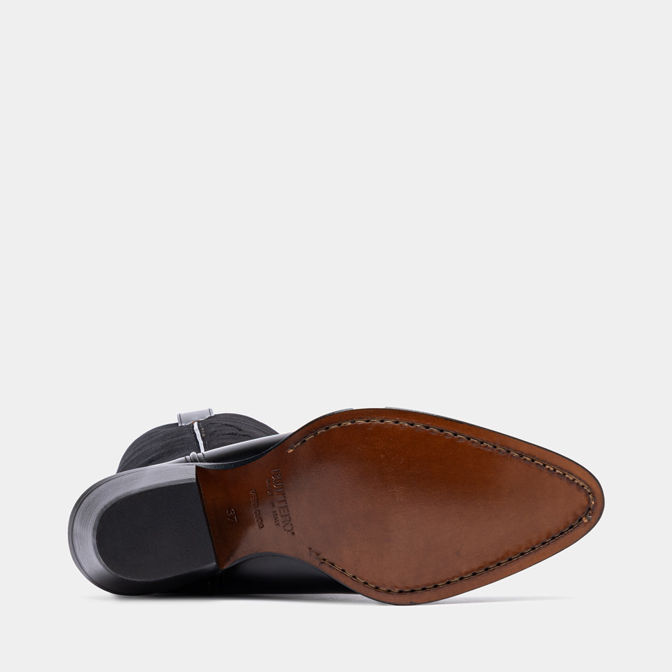 BUTTERO: ANNIE BOOTS IN BLACK LEATHER AND SUEDE BUTTERO: ANNIE BOOTS IN BLACK LEATHER AND SUEDE