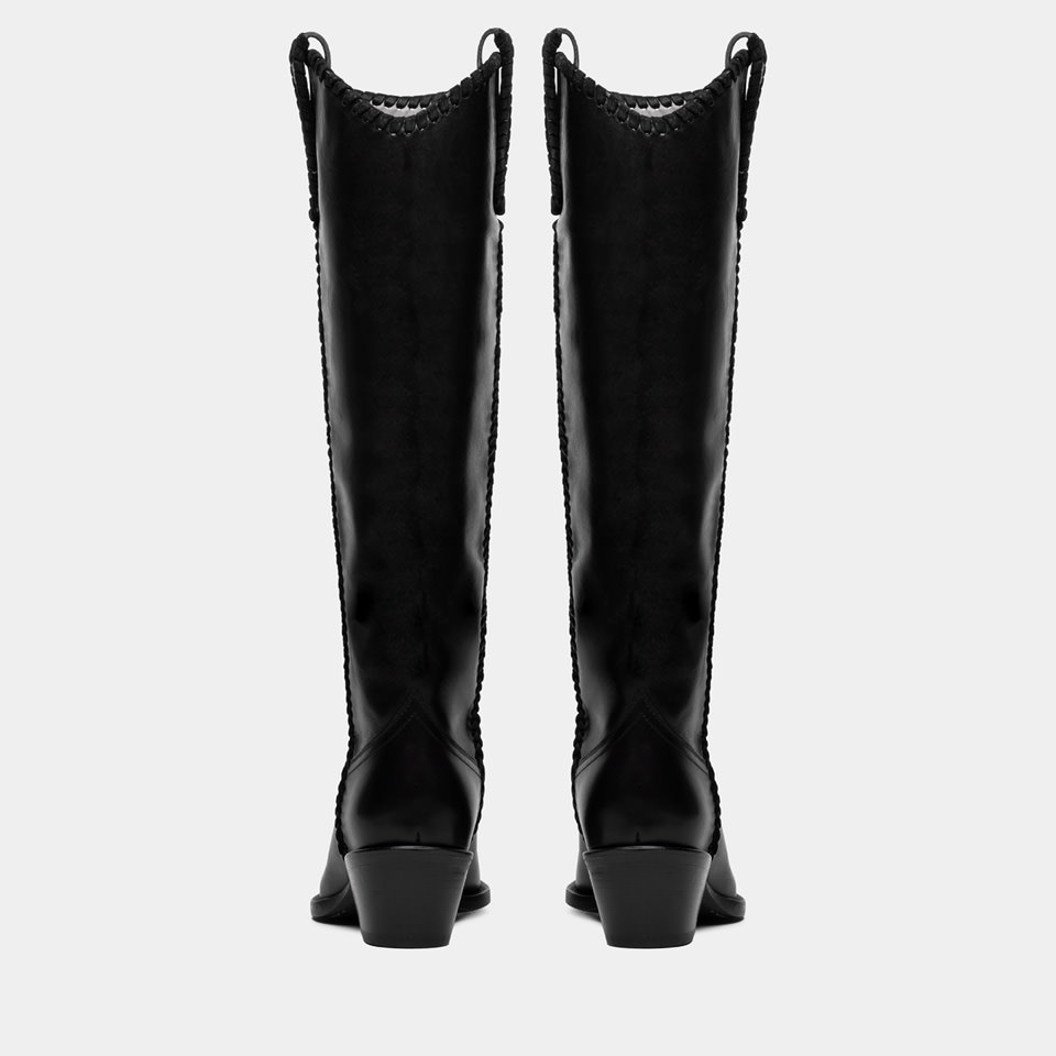 BUTTERO: ANNIE BOOTS IN BLACK LEATHER