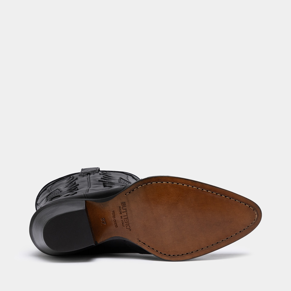 BUTTERO: ANNIE BOOTS IN BLACK LEATHER BUTTERO: ANNIE BOOTS IN BLACK LEATHER