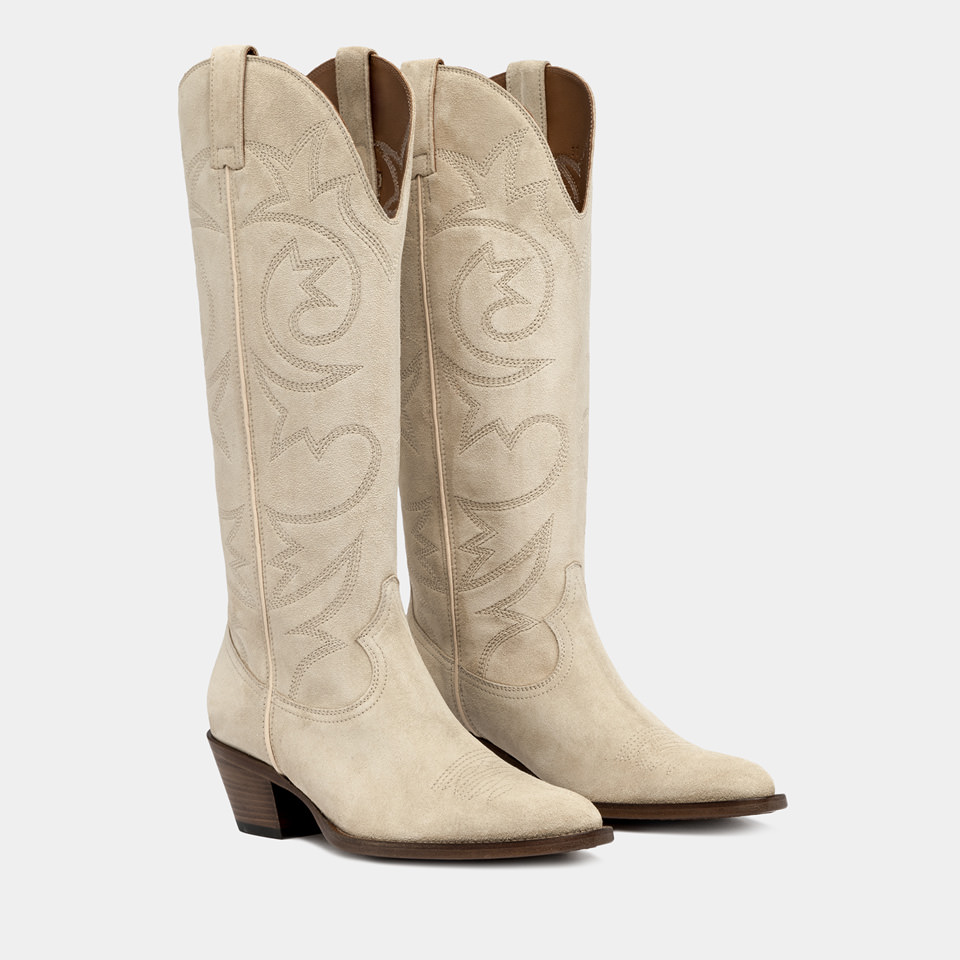 BUTTERO: ANNIE BOOTS IN COOKIE BROWN SUEDE