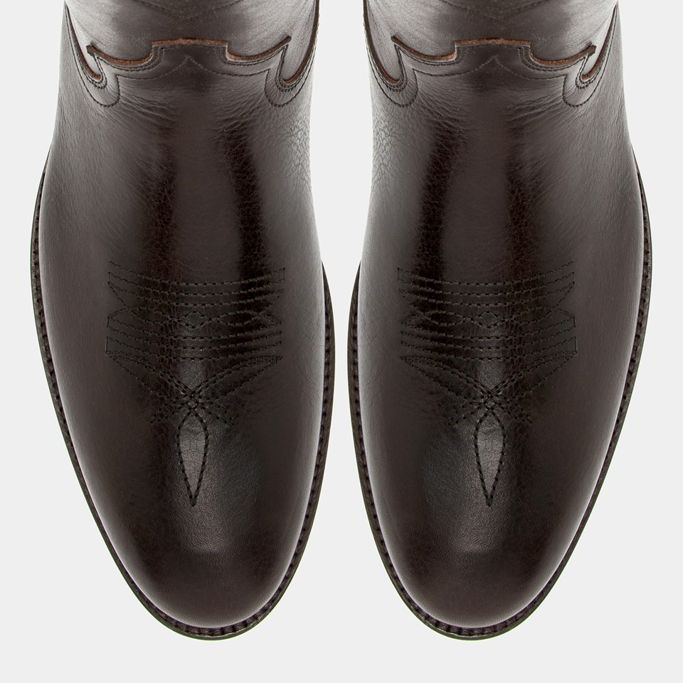 BUTTERO: BOTTES BAIO EN CUIR MARRON CHOCOLAT NOIR