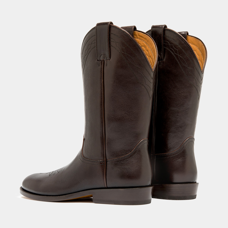 BUTTERO: BOTTES BAIO EN CUIR MARRON CHOCOLAT NOIR