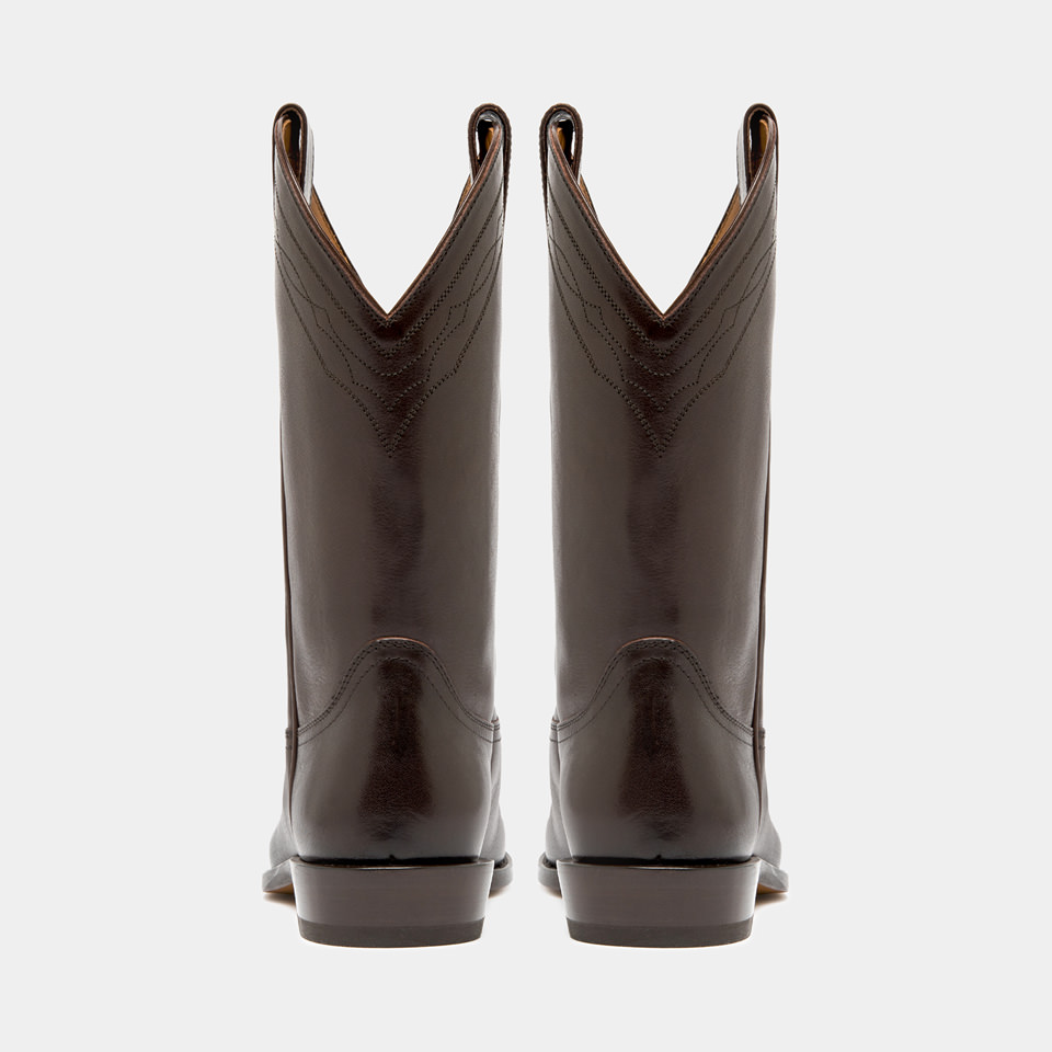BUTTERO: BOTTES BAIO EN CUIR MARRON CHOCOLAT NOIR