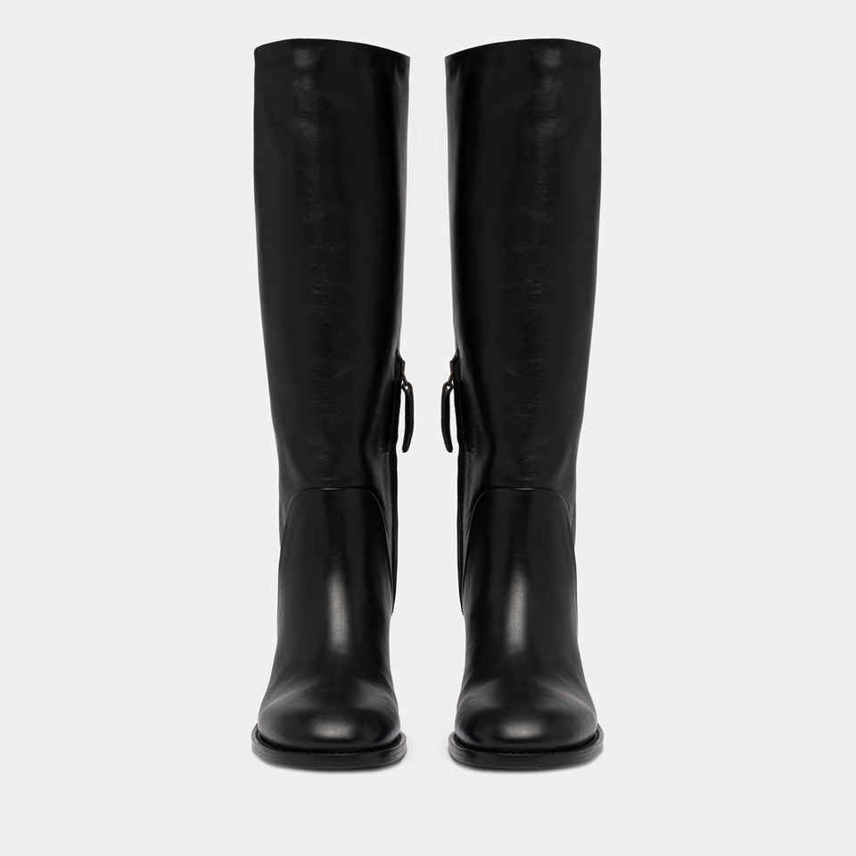 BUTTERO: BOLGHERI BOOTS IN BLACK LEATHER 