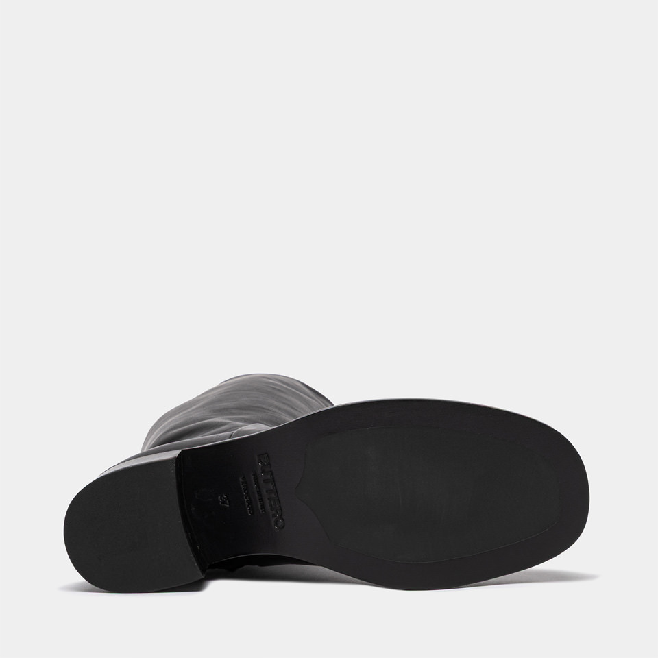 BUTTERO: BOLGHERI BOOTS IN BLACK LEATHER 