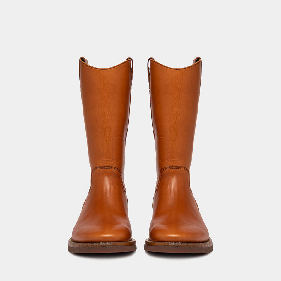 BUTTERO: CHIANTI BOOTS IN HONEY BROWN LEATHER