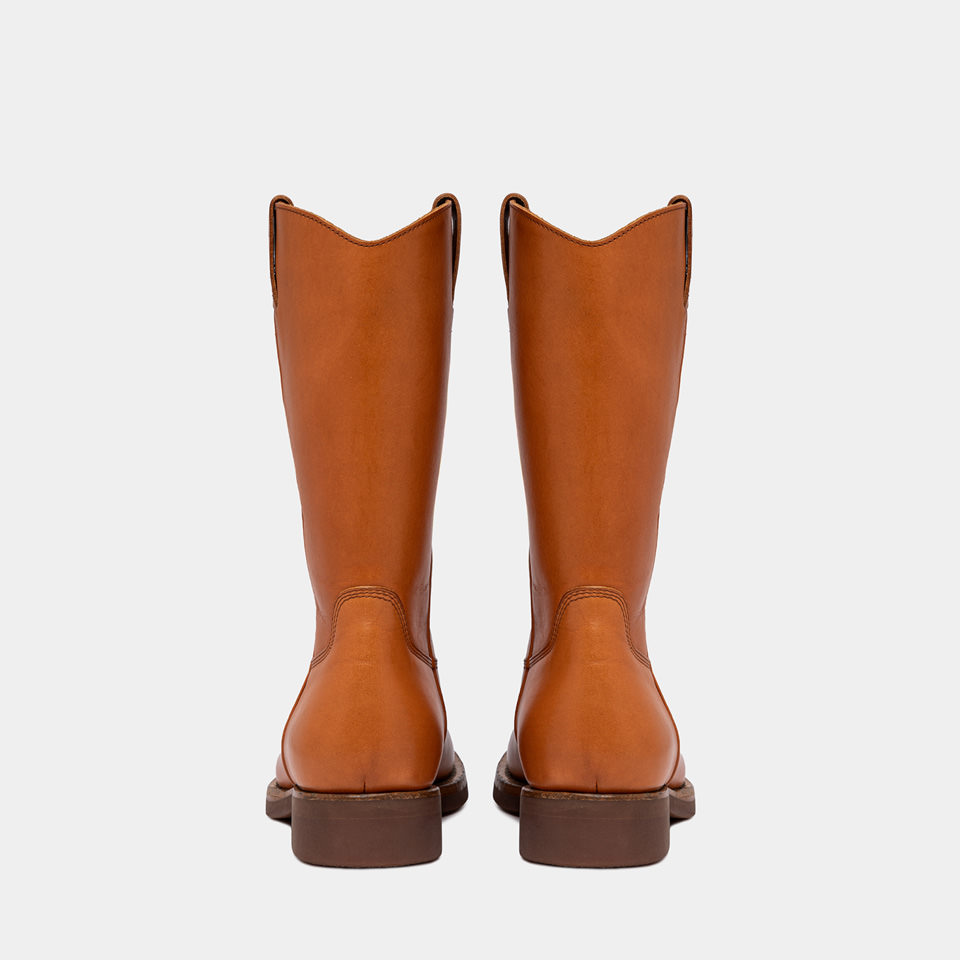 BUTTERO: CHIANTI BOOTS IN HONEY BROWN LEATHER