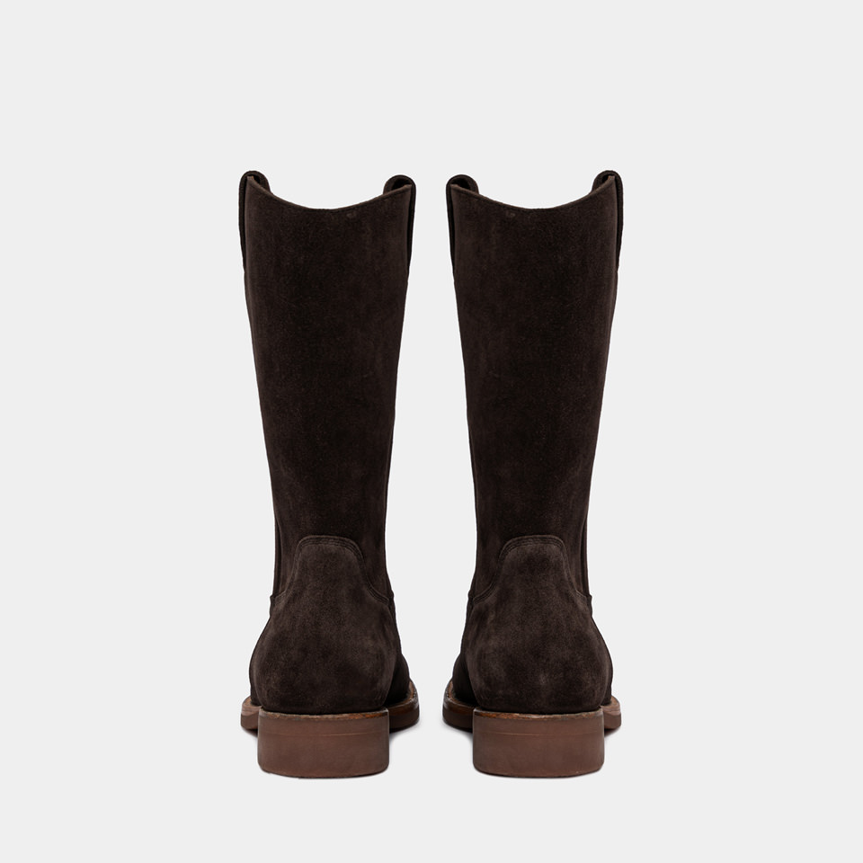 BUTTERO: CHIANTI BOOTS IN MOKA BROWN SUEDE