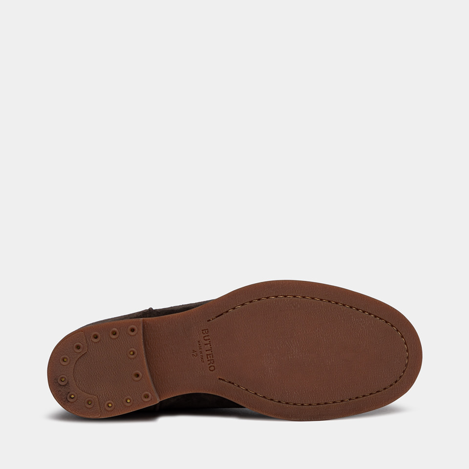 BUTTERO: CHIANTI BOOTS IN MOKA BROWN SUEDE