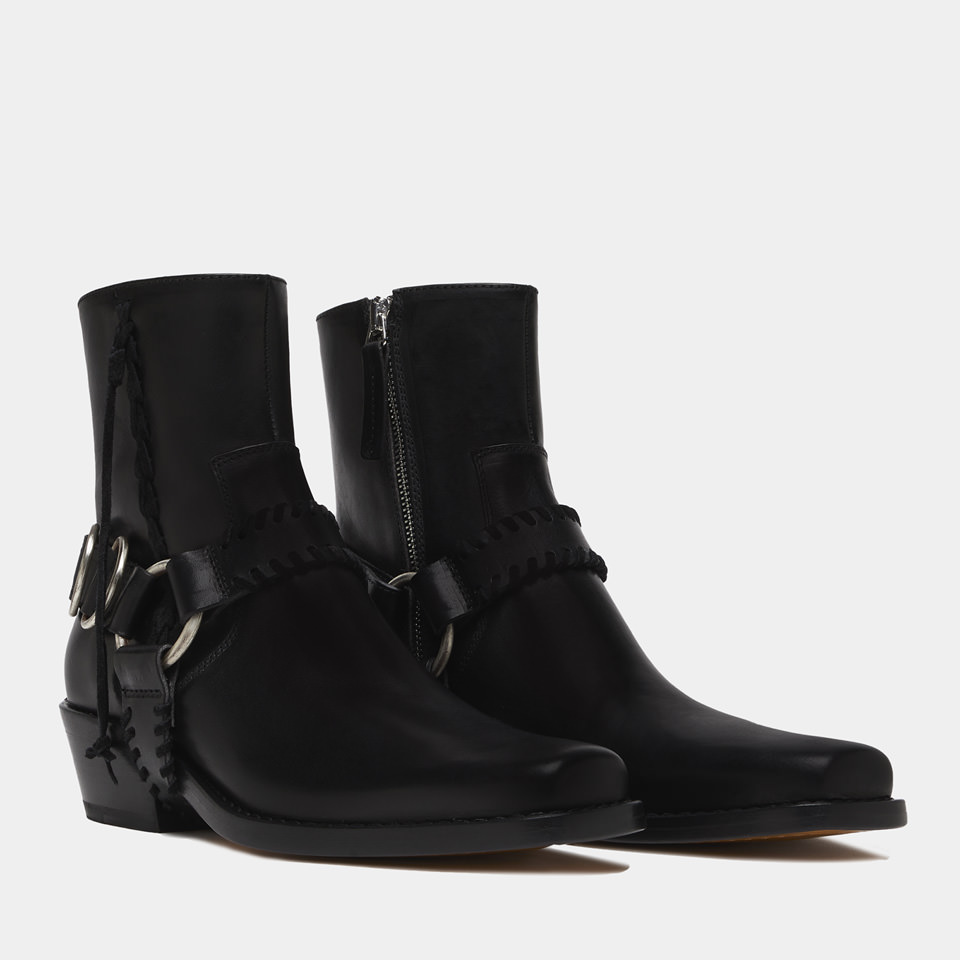 BUTTERO: DALTON BOOTS IN BLACK LEATHER 