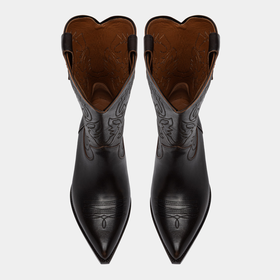 BUTTERO: STIVALE FLEE IN PELLE AGED NOCE