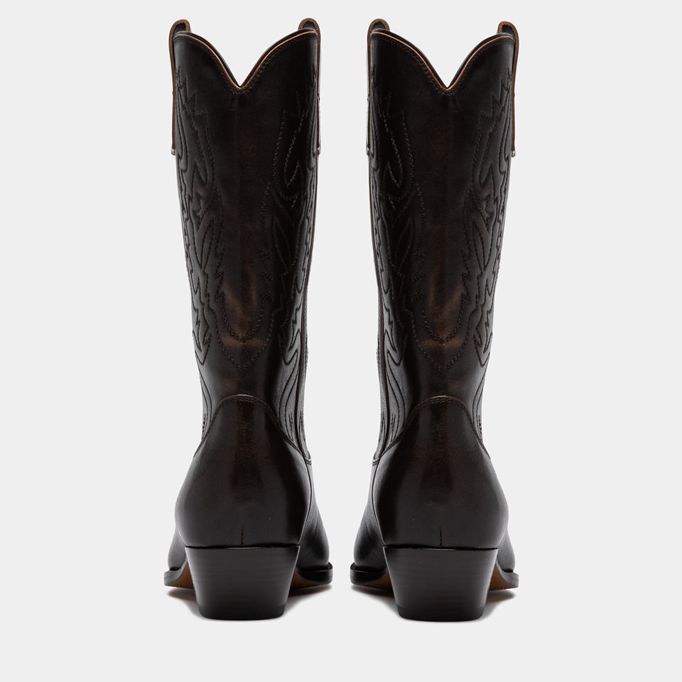 BUTTERO: STIVALE FLEE IN PELLE AGED NOCE