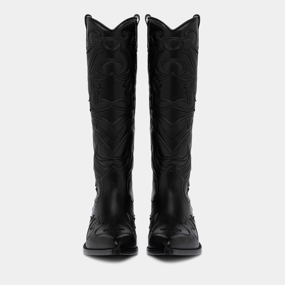 BUTTERO: FLEE BOOTS IN BLACK LEATHER