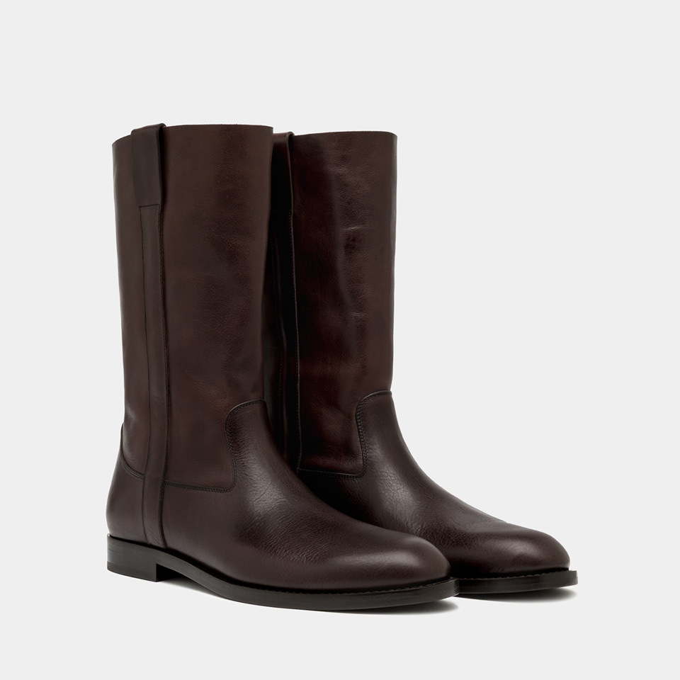 BUTTERO: BOTTES FLOYD EN CUIR EBONY