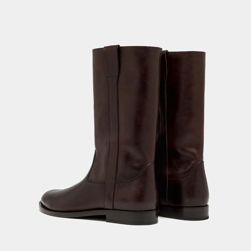 BUTTERO: BOTTES FLOYD EN CUIR EBONY