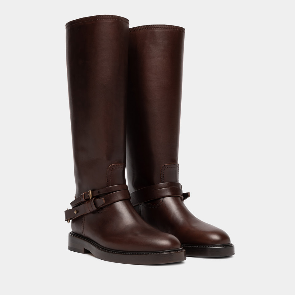 BUTTERO: BOTTE LAYDEE EN CUIR EBENE