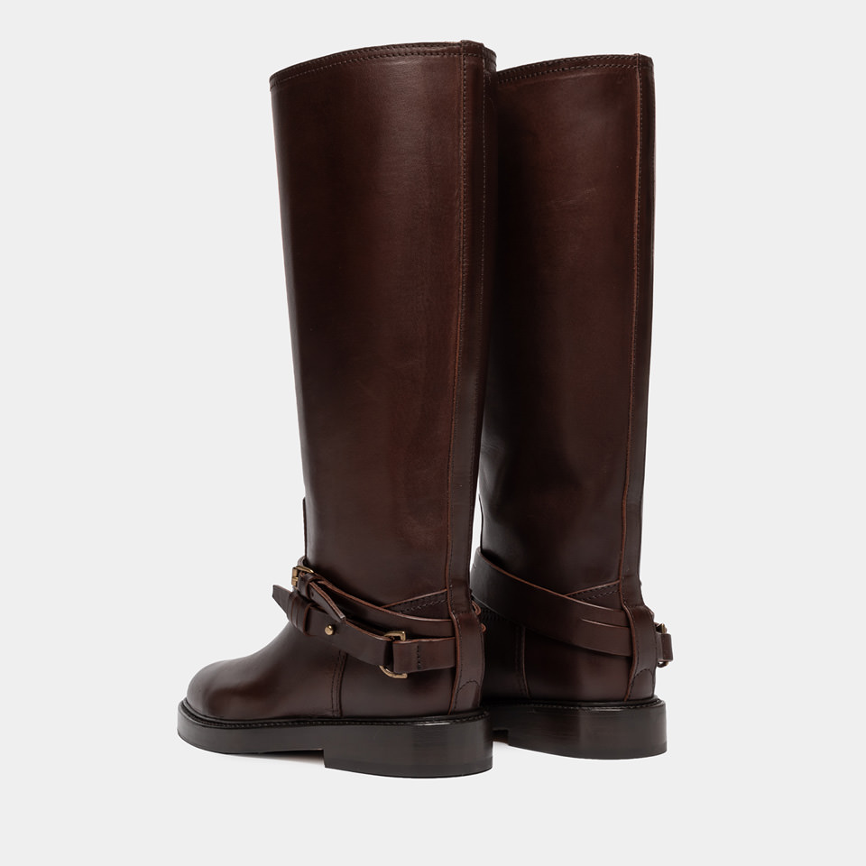 BUTTERO: BOTTE LAYDEE EN CUIR EBENE