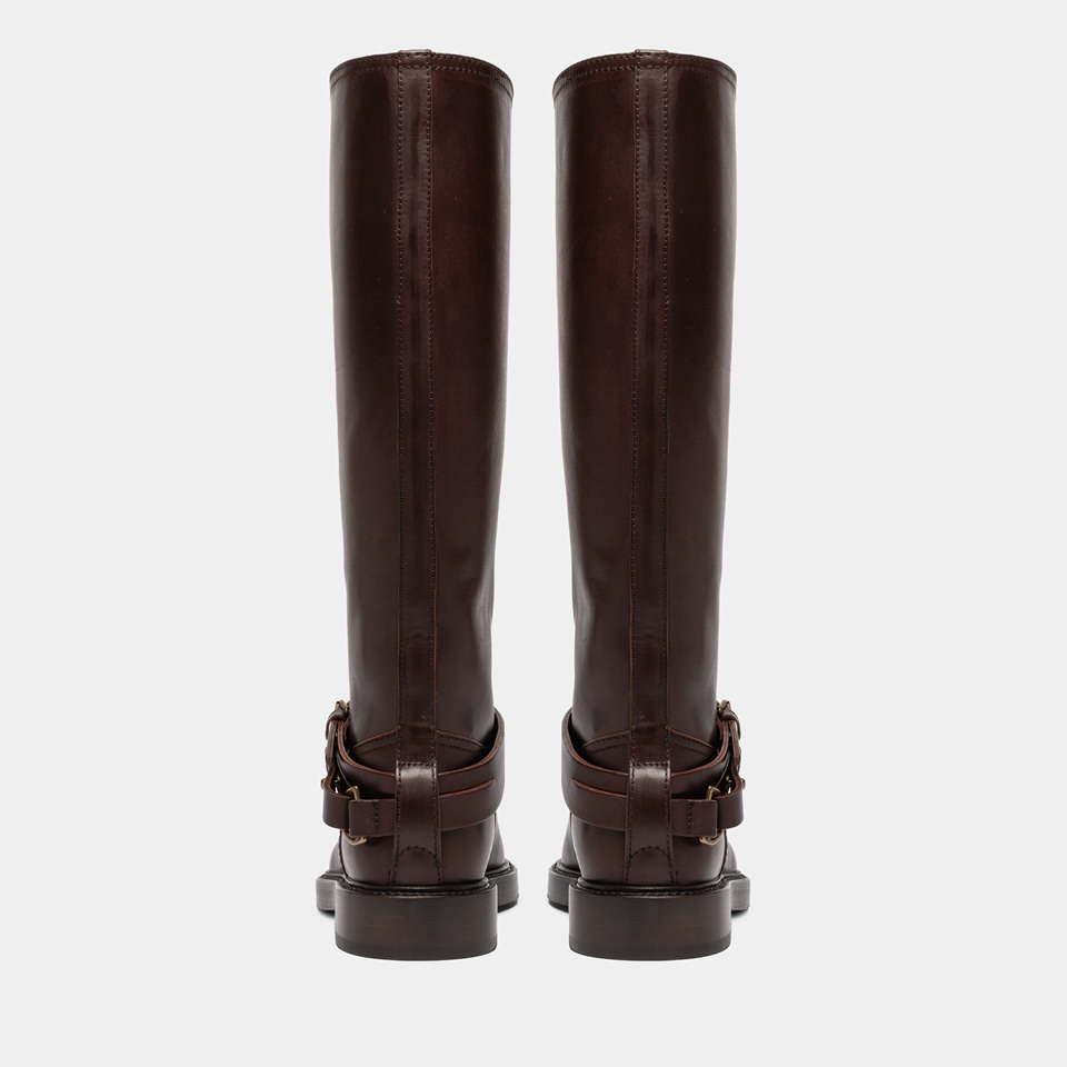 BUTTERO: BOTTE LAYDEE EN CUIR EBENE