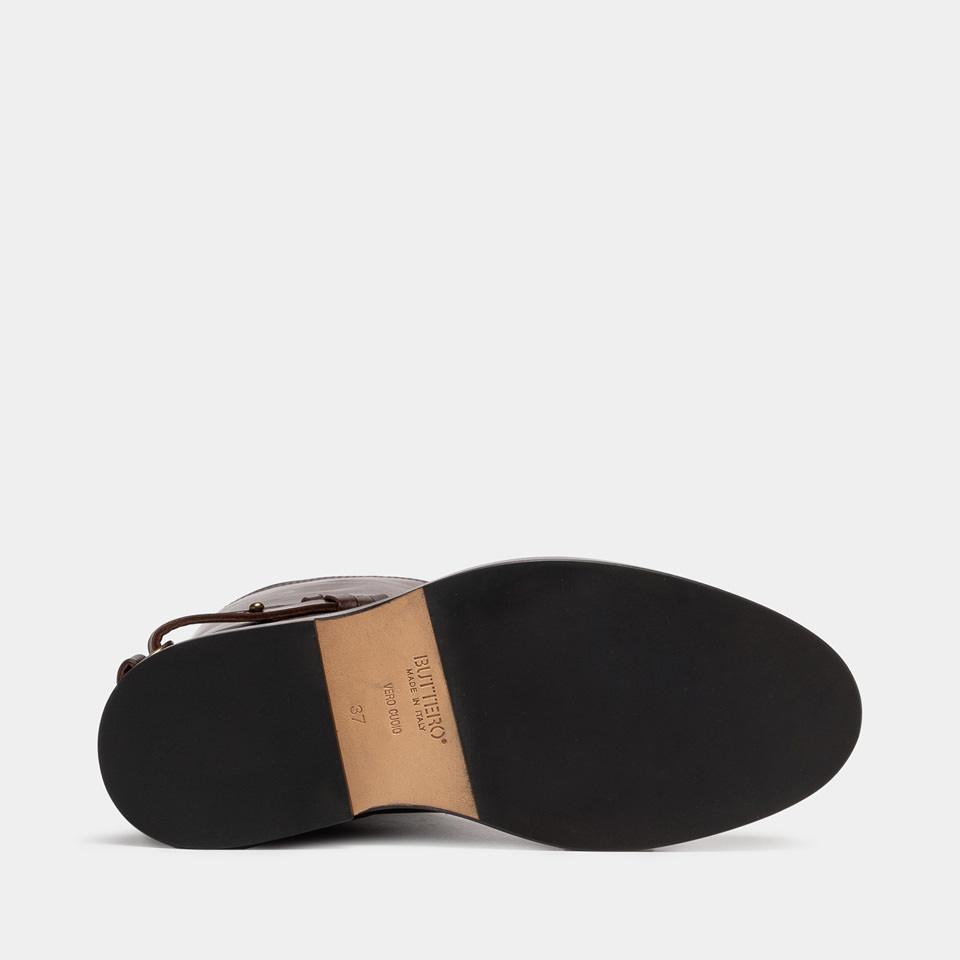 BUTTERO: BOTTE LAYDEE EN CUIR EBENE