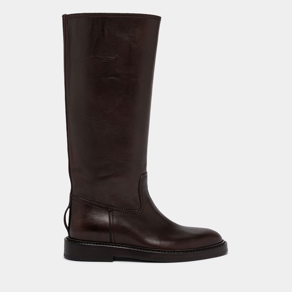 BUTTERO: LAYDEE BOOTS IN BROWN LEATHER