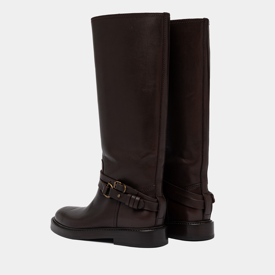BUTTERO: LAYDEE BOOTS IN BROWN LEATHER