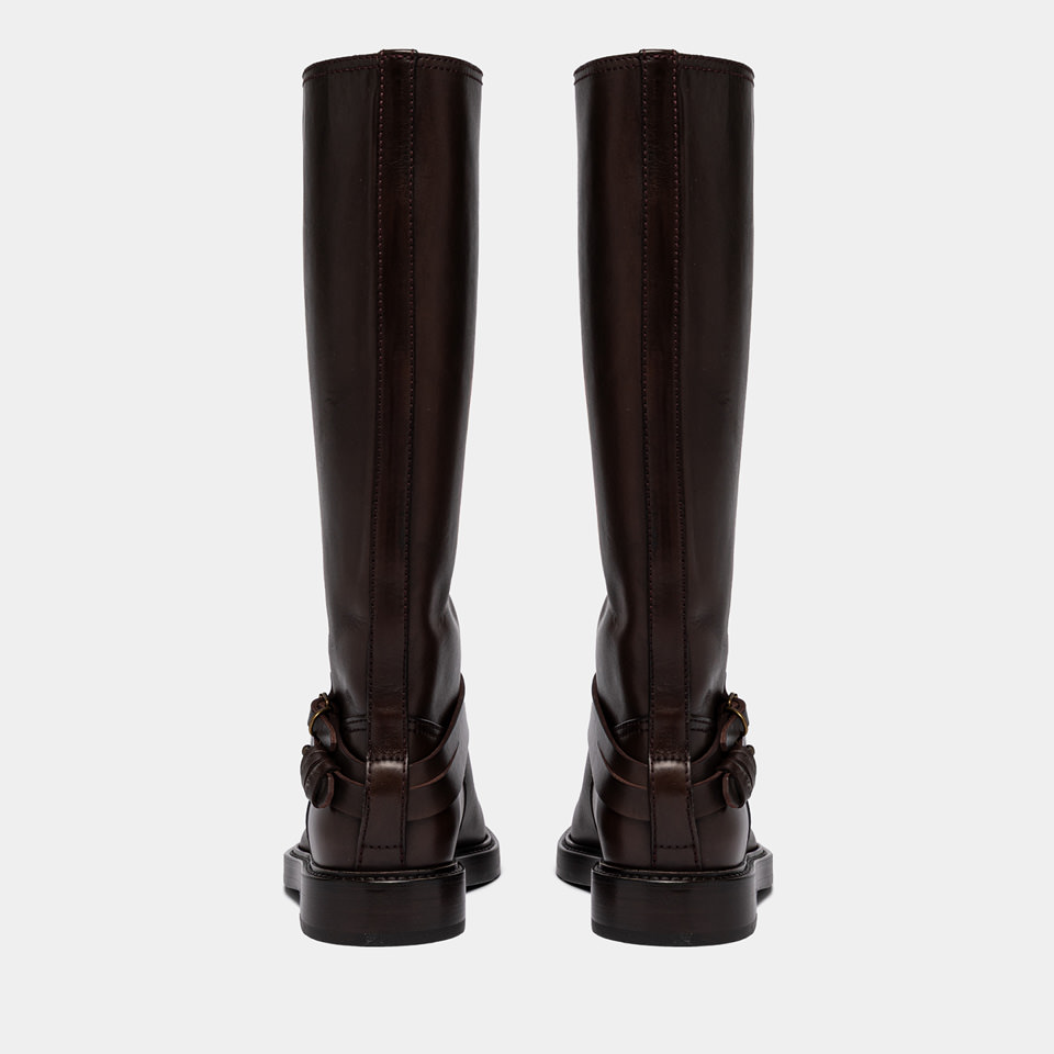 BUTTERO: LAYDEE BOOTS IN BROWN LEATHER