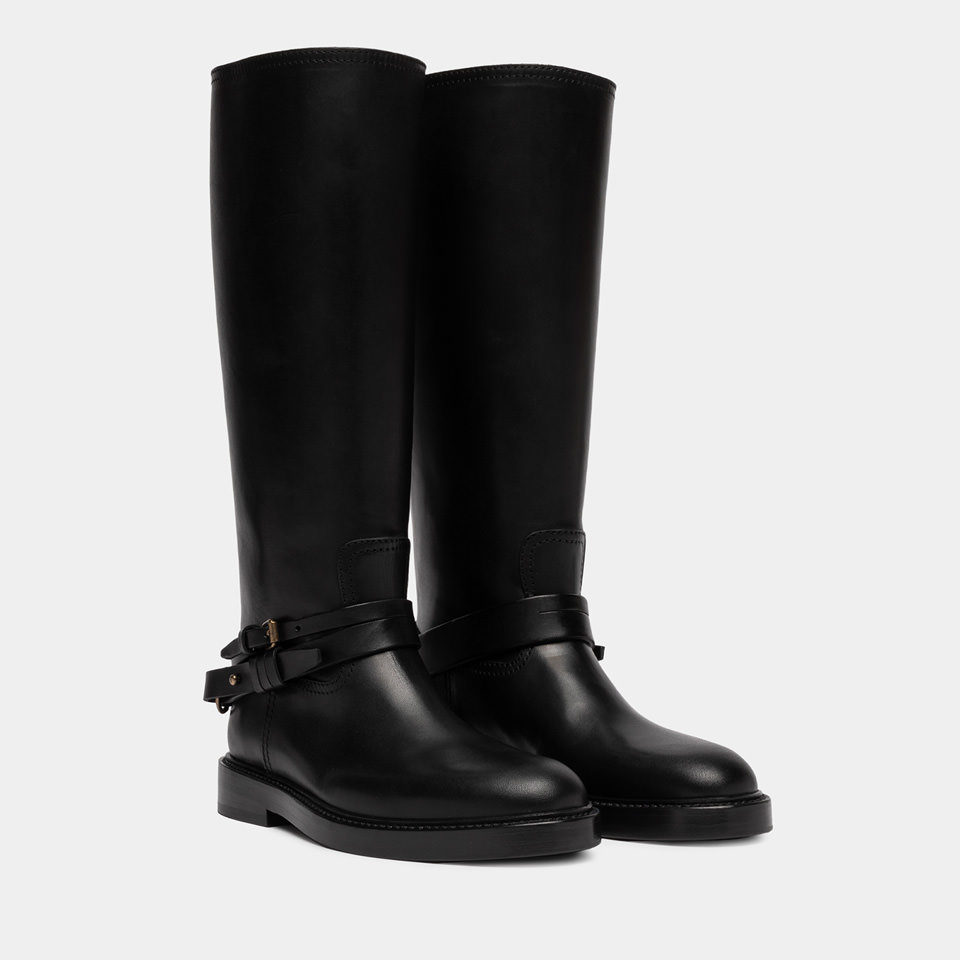 BUTTERO: LAYDEE BOOTS IN BLACK LEATHER