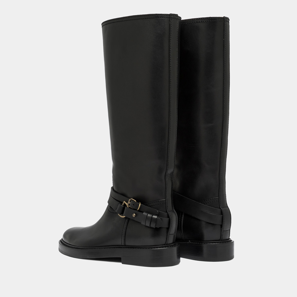 BUTTERO: LAYDEE BOOTS IN BLACK LEATHER