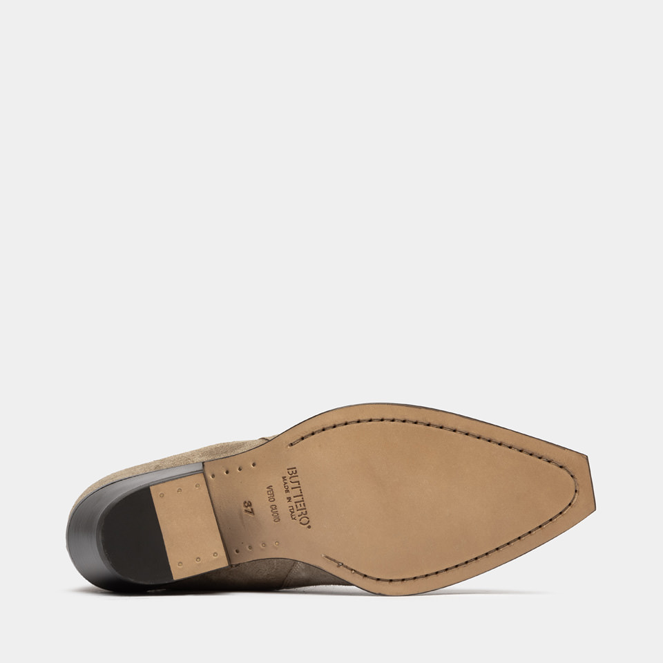 BUTTERO: STIVALETTO ERIN IN SUEDE SAND