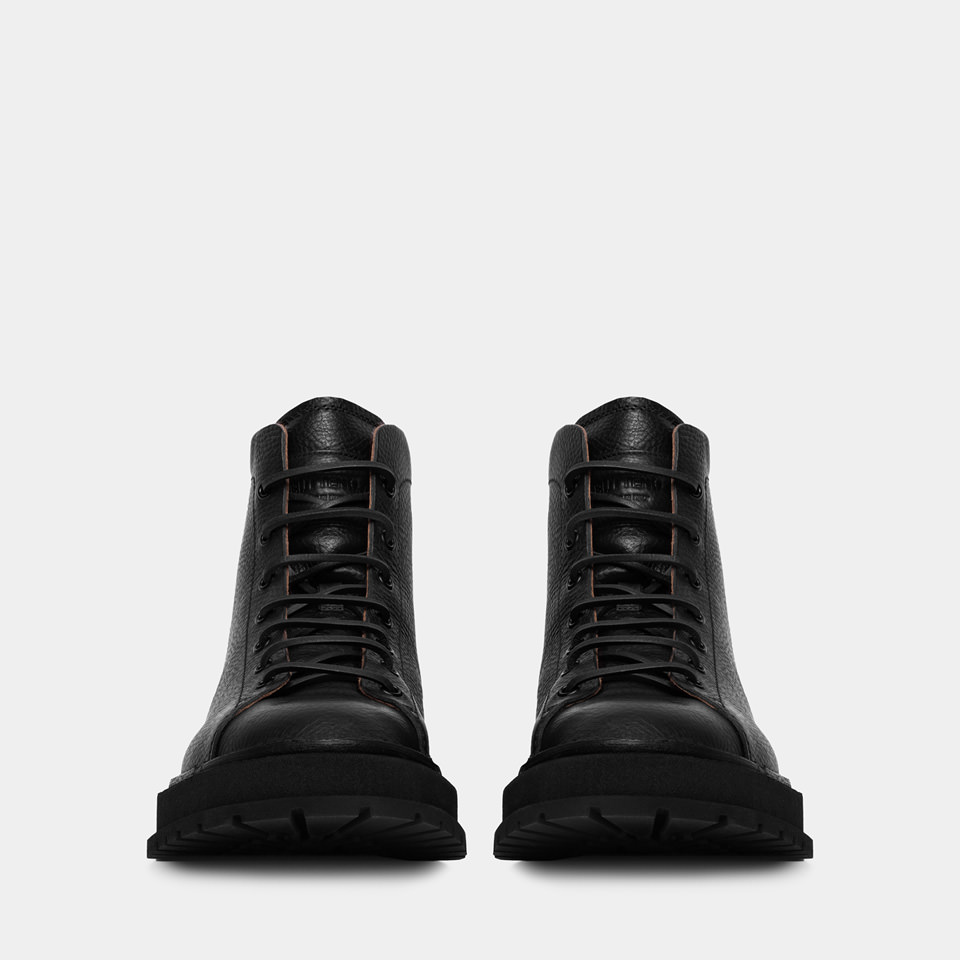 BUTTERO: BOTTINE AEDI EN CUIR NOIR MARTELE'