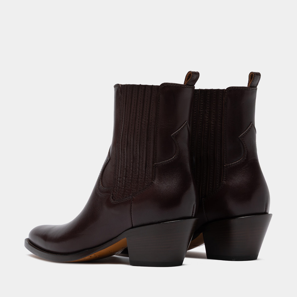 BUTTERO: BOTTINE ANNIE EN CUIR EBONY