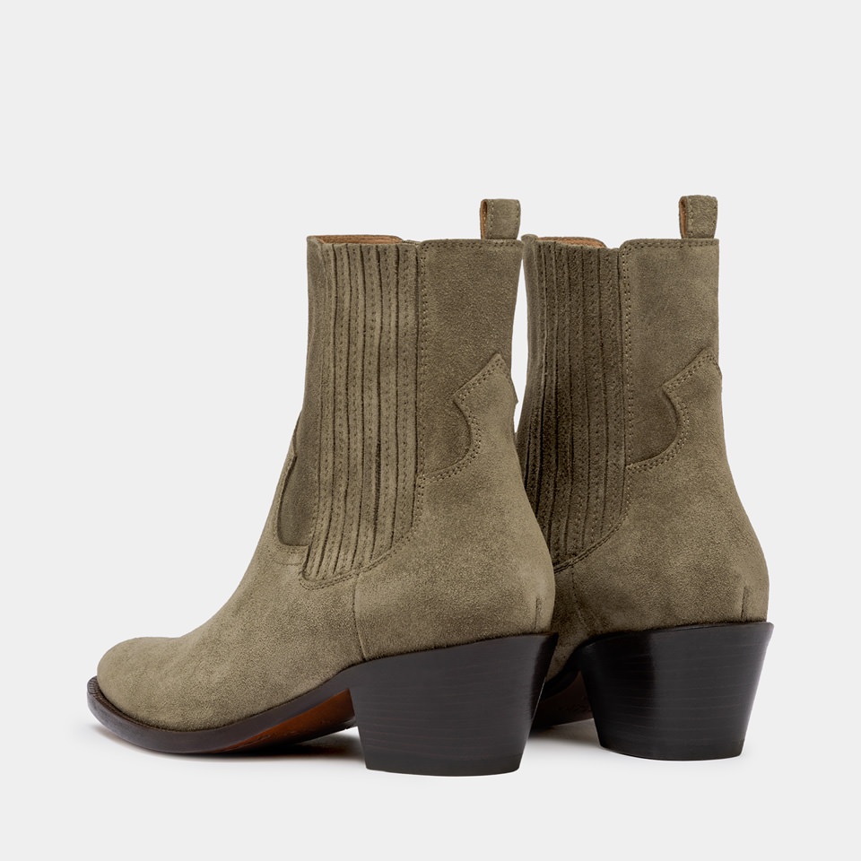 BUTTERO: ANNIE ANKLE BOOTS IN FOREST SUEDE