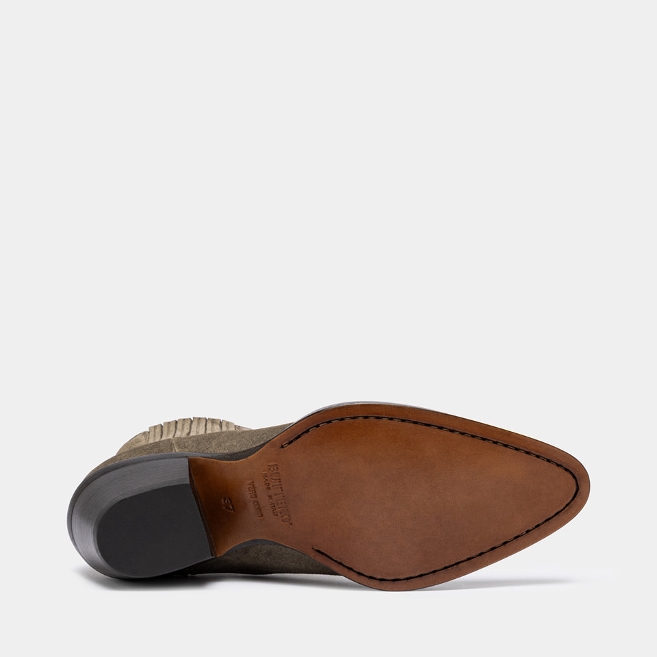BUTTERO: ANNIE ANKLE BOOTS IN FOREST SUEDE