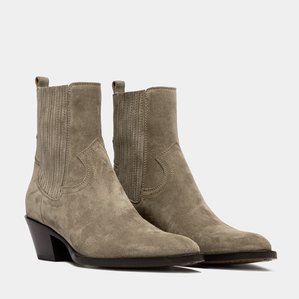 BUTTERO: ANNIE ANKLE BOOTS IN COCONUT SUEDE