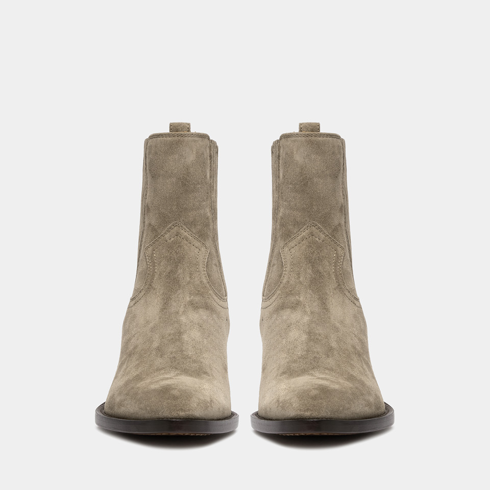 BUTTERO: ANNIE ANKLE BOOTS IN COCONUT SUEDE