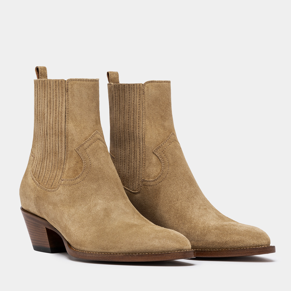 BUTTERO: ANNIE BOOTS IN COPPER BROWN SUEDE