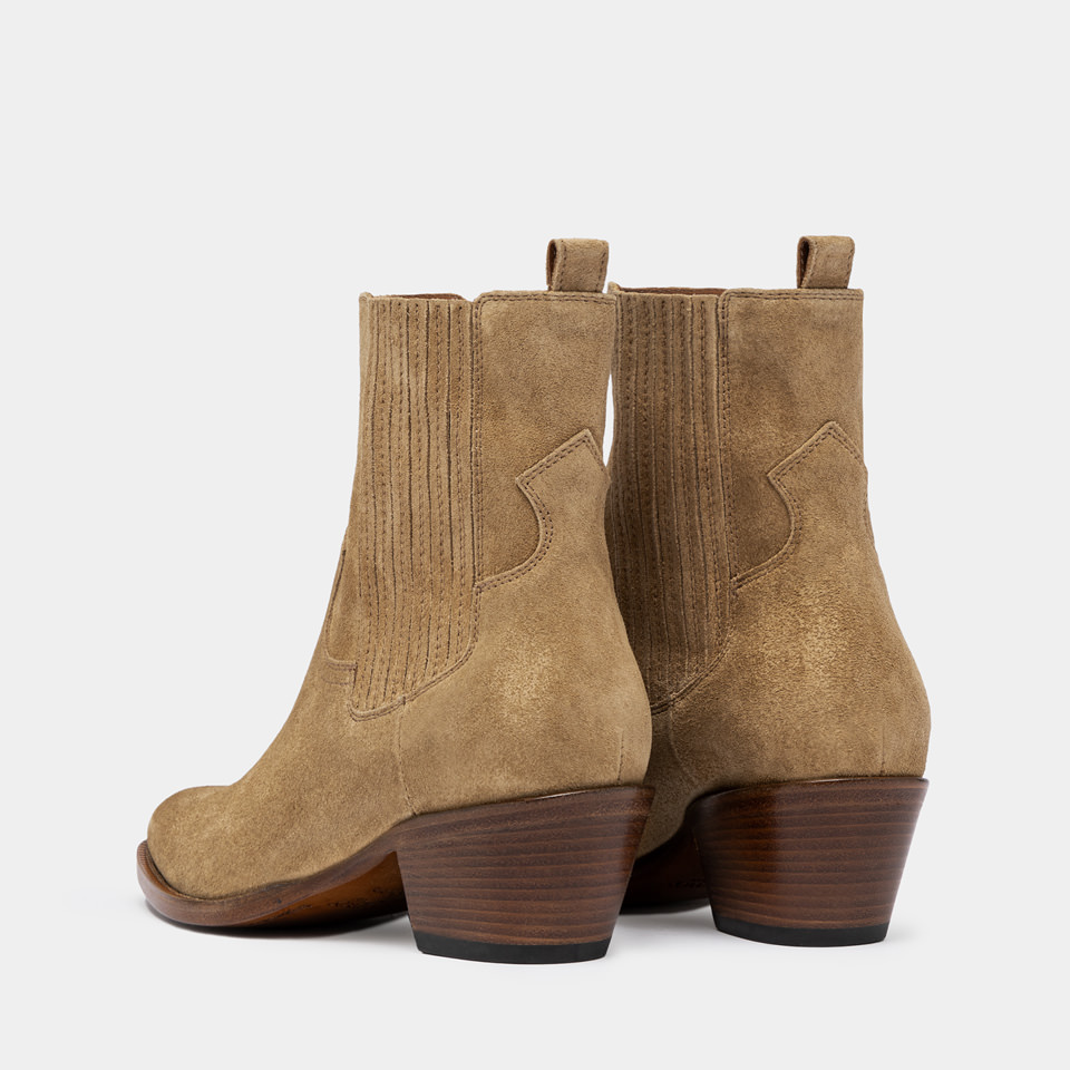 BUTTERO: ANNIE BOOTS IN COPPER BROWN SUEDE