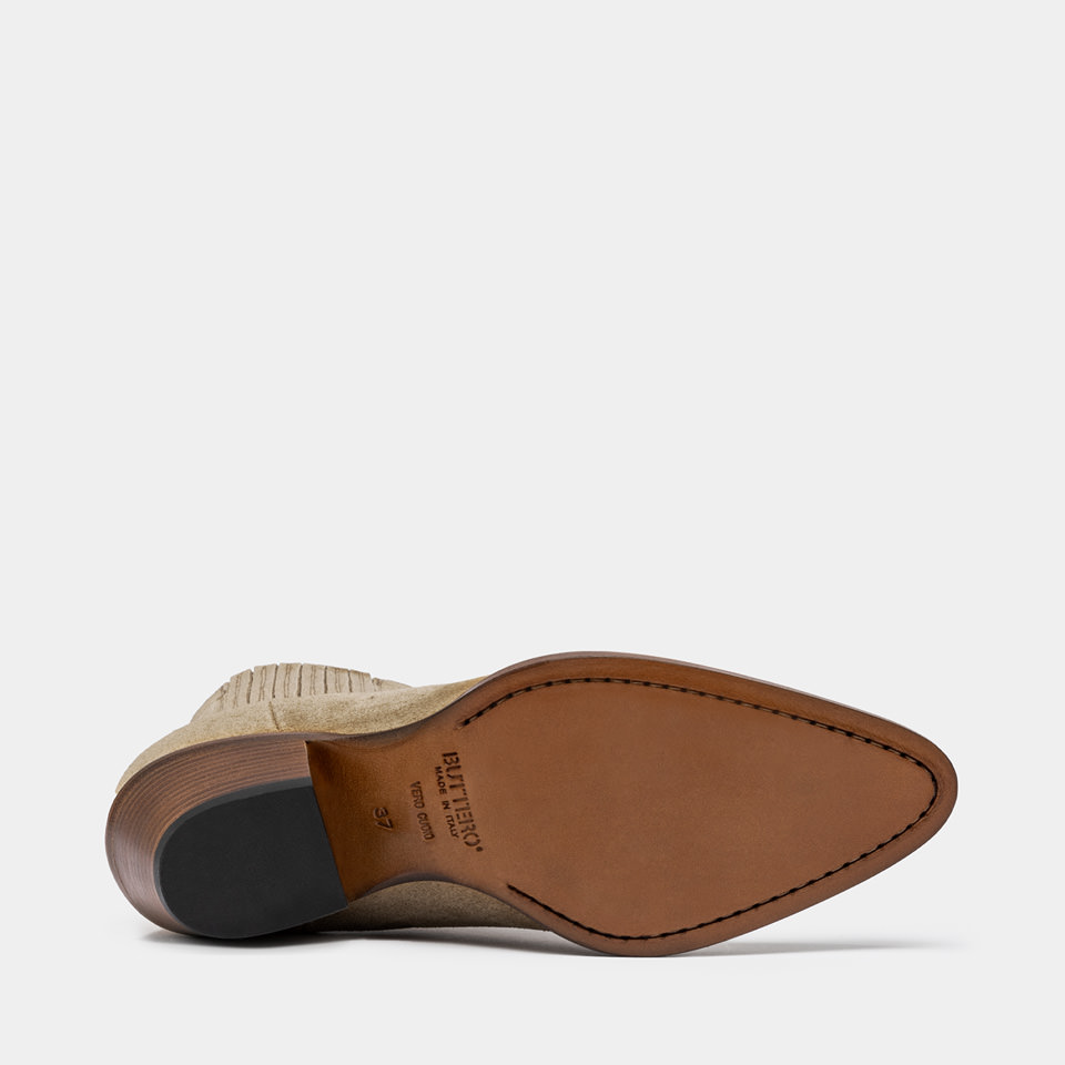 BUTTERO: ANNIE ANKLE BOOTS IN COPPER BROWN SUEDE