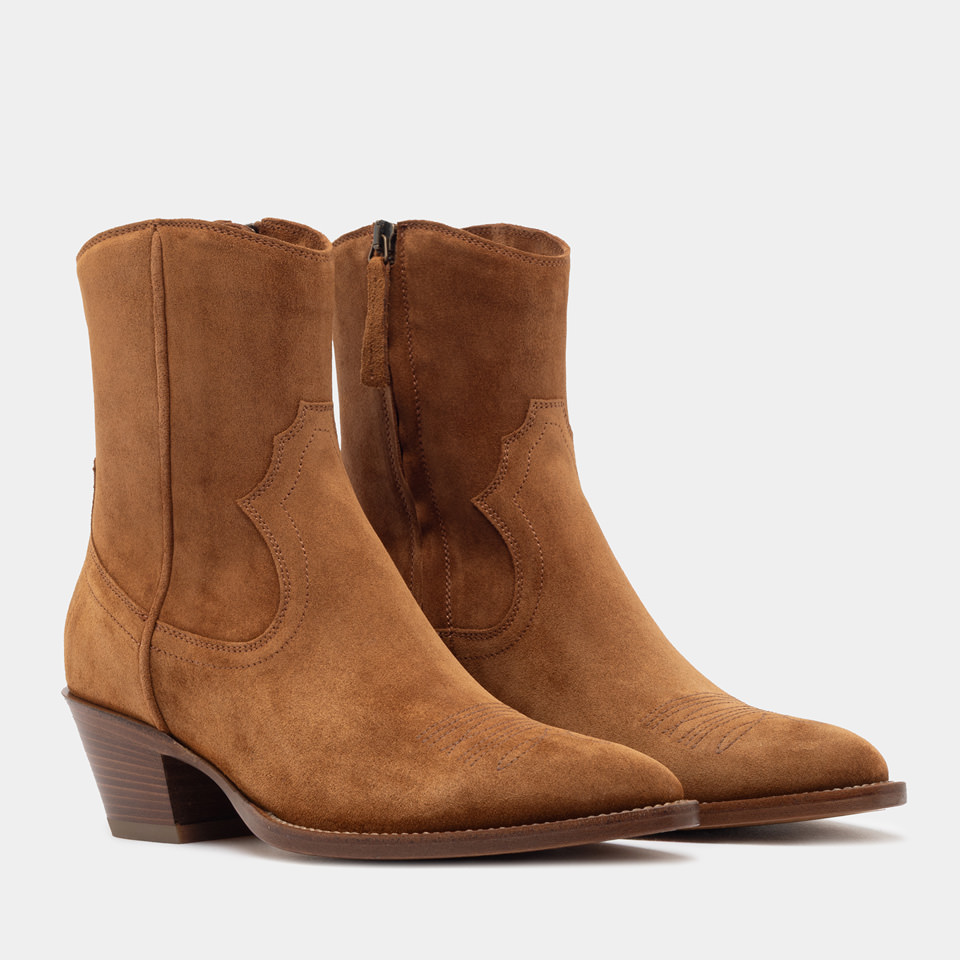 BUTTERO: BOTTINE ANNIE EN DAIM CUIVRE