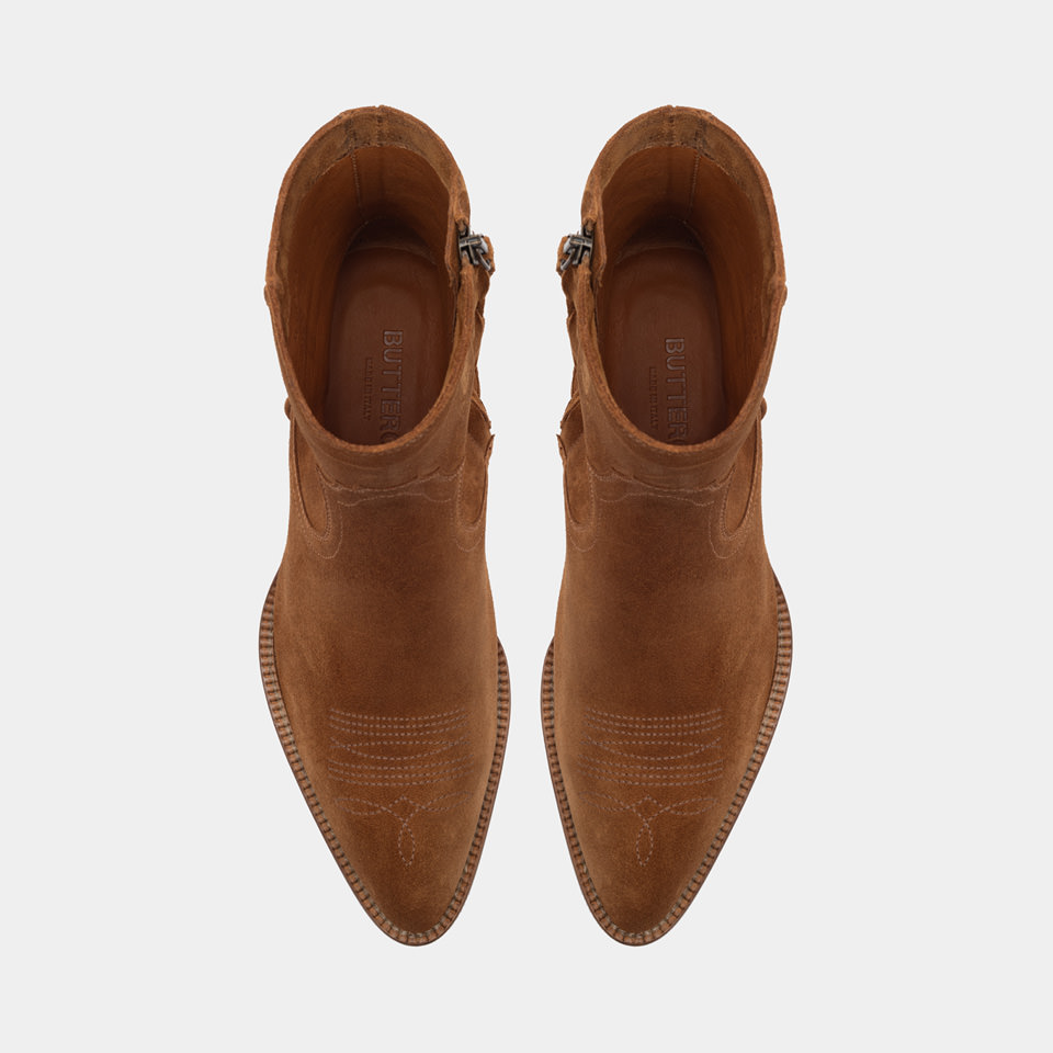 BUTTERO: BOTTINE ANNIE EN DAIM CUIVRE