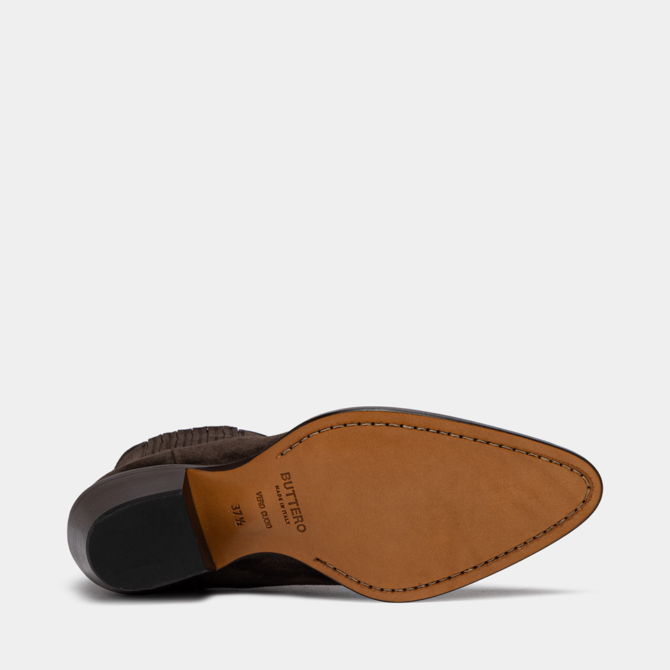 BUTTERO: BOTTINE ANNIE EN DAIM MARRON FONCE 