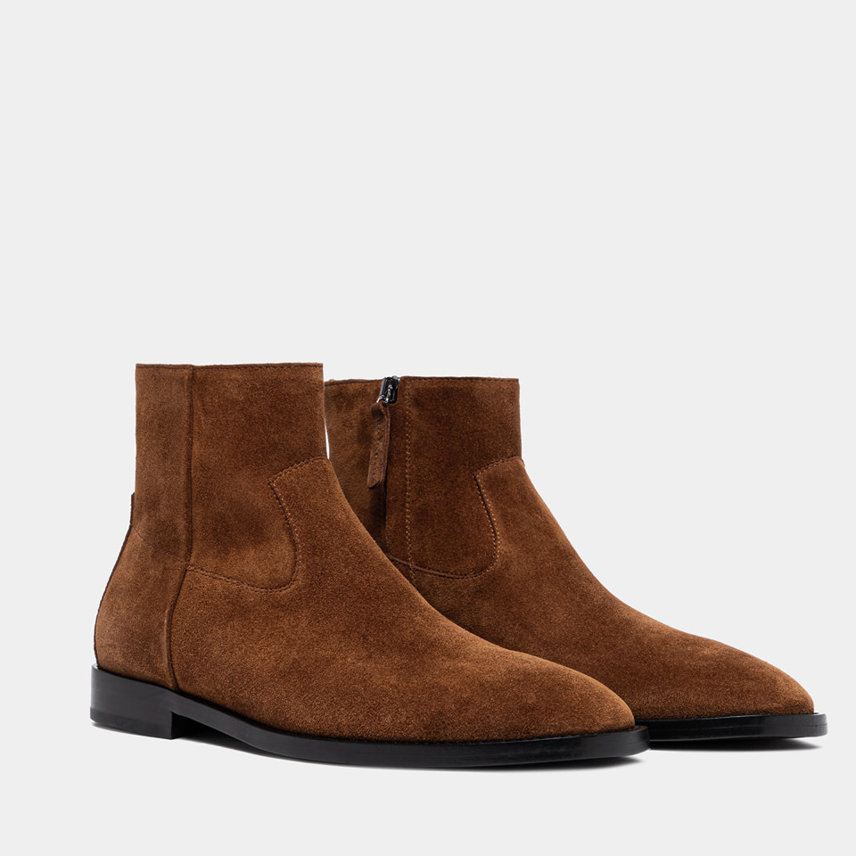 BUTTERO: BOTTINE CASENTINO EN DAIM MARRON