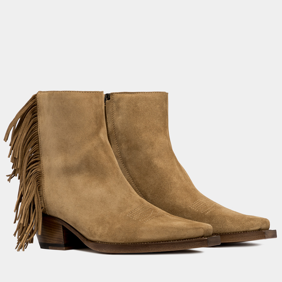 BUTTERO: ERIN ANKLE BOOTS IN COPPER BROWN SUEDE