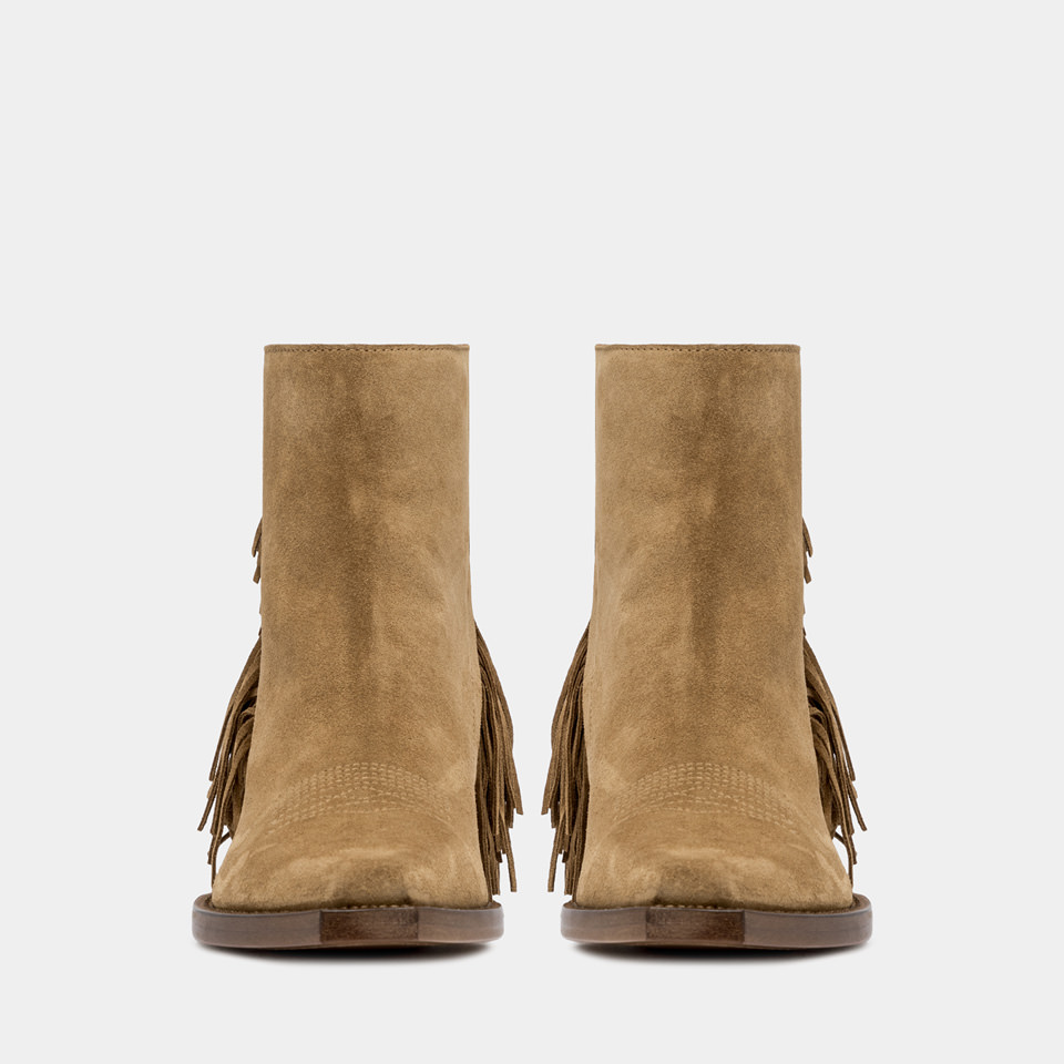 BUTTERO: ERIN ANKLE BOOTS IN COPPER BROWN SUEDE