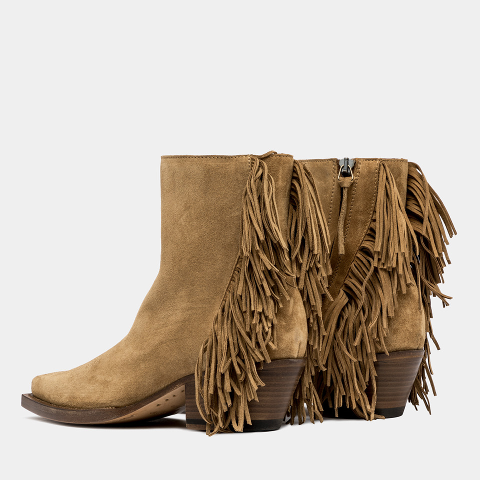 BUTTERO: ERIN ANKLE BOOTS IN COPPER BROWN SUEDE