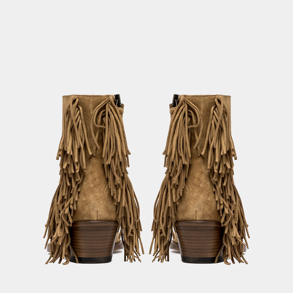 BUTTERO: ERIN ANKLE BOOTS IN COPPER BROWN SUEDE