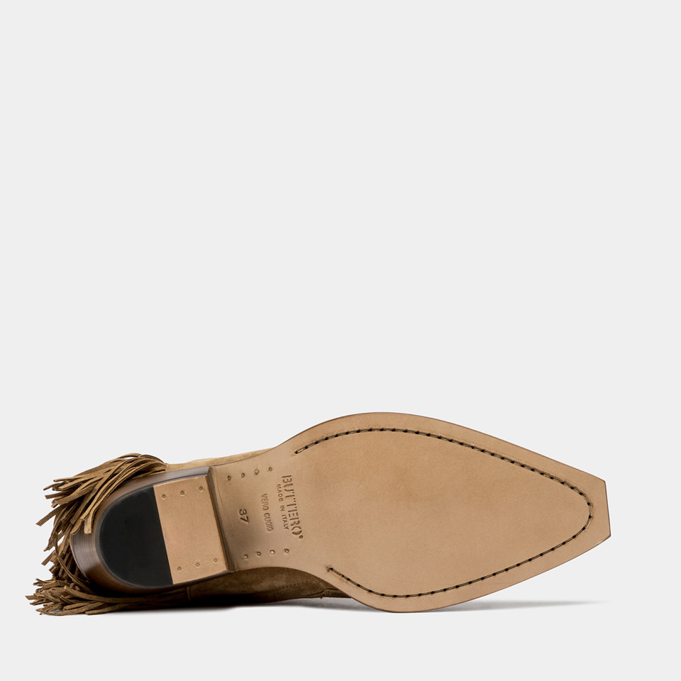 BUTTERO: ERIN ANKLE BOOTS IN COPPER BROWN SUEDE