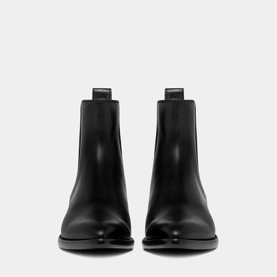 BUTTERO: FARGO ANKLE BOOTS IN BLACK LEATHER 